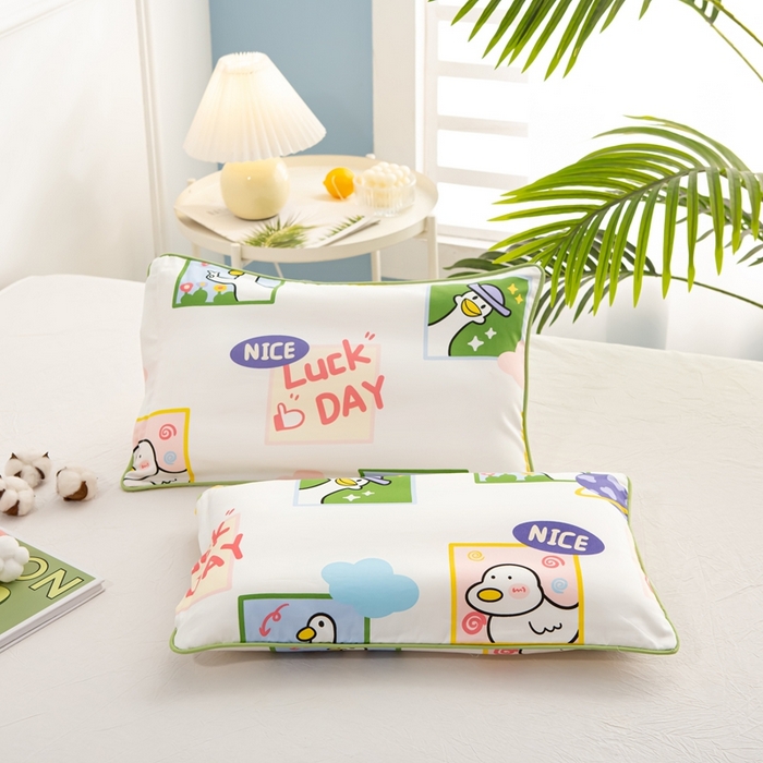 91家纺网 家纺一手货源 找家纺 萌番宝A类新款60支长绒棉纯棉儿童枕套枕头枕头套40x60单只30x50内胆套 鸭子侦探