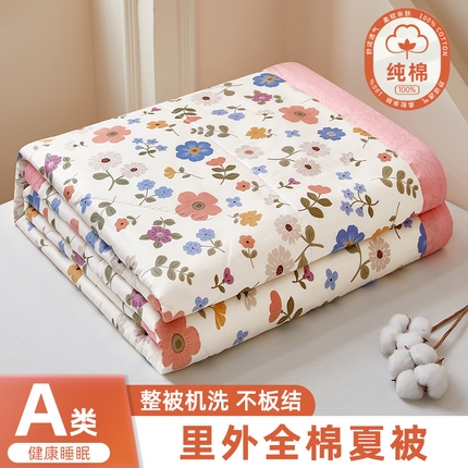 91家纺网 家纺一手货源 找家纺 （总）黛妮雅 2025新款全棉印花棉花被纯棉单件夏被夏凉被空调被 夏被四件套