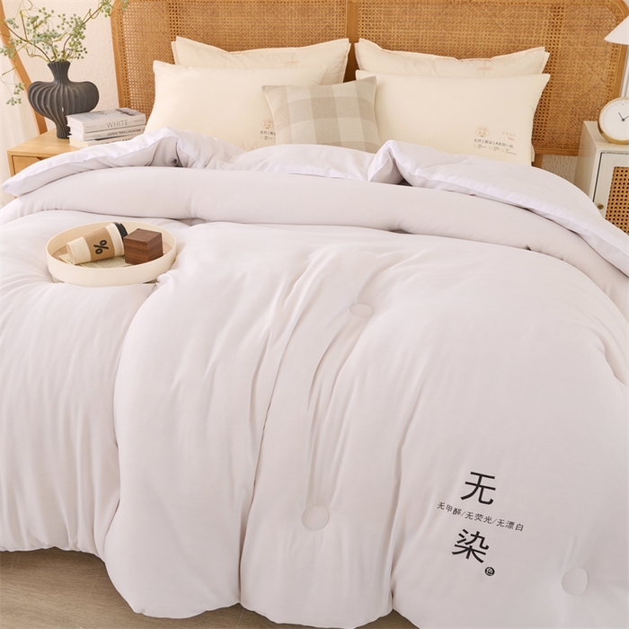 91家纺网 家纺一手货源 找家纺 瑶瑶家居床垫 2025新款水洗棉磨毛大豆纤维被无染 无染-白色