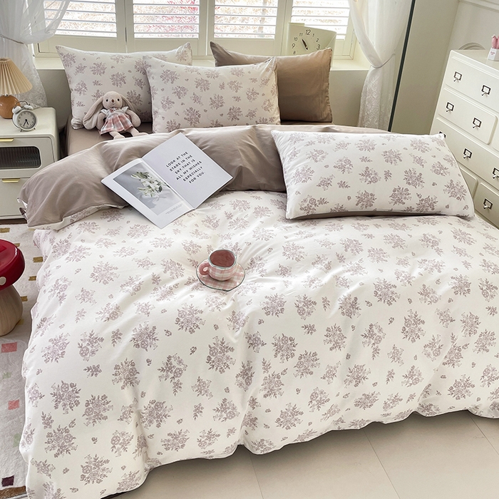 91家纺网 家纺一手货源 找家纺 宜家坊 2025热款全棉四件套学生床三件套单品床单床笠单被套印花小清新卡通碎花纯棉三四件套 合金欢