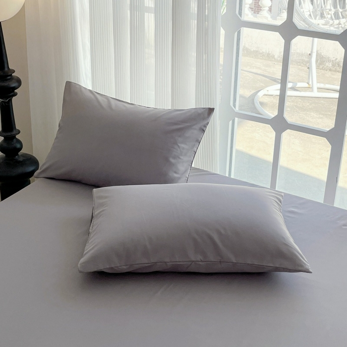 91家纺网 家纺一手货源 找家纺 金丝兔 2025新款亲肤纯色床笠系列 纯色床笠-叠拍图-银灰色