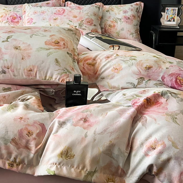 91家纺网 家纺一手货源 找家纺 仟网汇 2025新款棉代尔轻奢系列四件套 伊丽莎