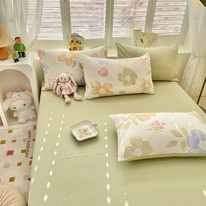 91家纺网 家纺一手货源 找家纺 宜家坊 2025新款全棉13070单床单床笠纯棉单品枕套床笠床单（有预缩尺寸 售后无忧 免费提供买家秀） 云锦花卉