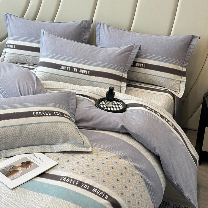 91家纺网 家纺一手货源 找家纺 海洋家纺 2025新款全棉磨毛四件套 摩登气息