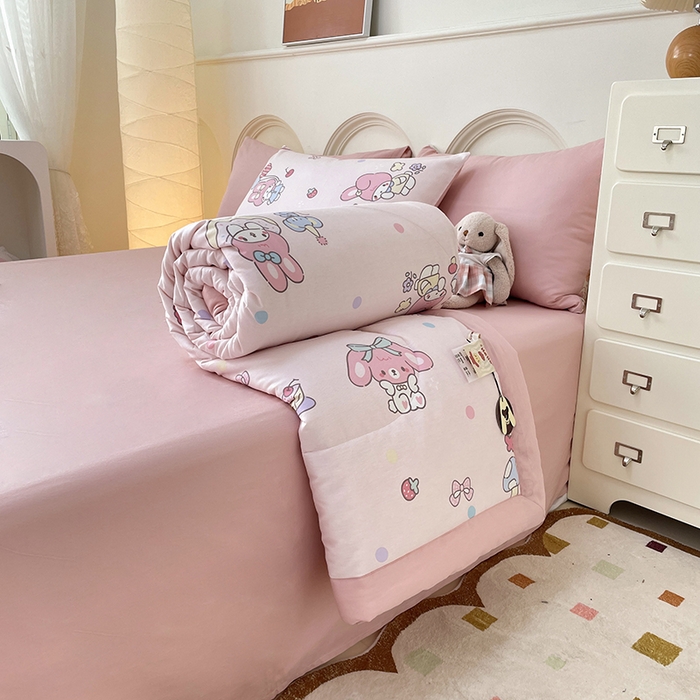 91家纺网 家纺一手货源 找家纺 丫丫2025新款里外全棉棉花夏被风格2 美乐乐蒂