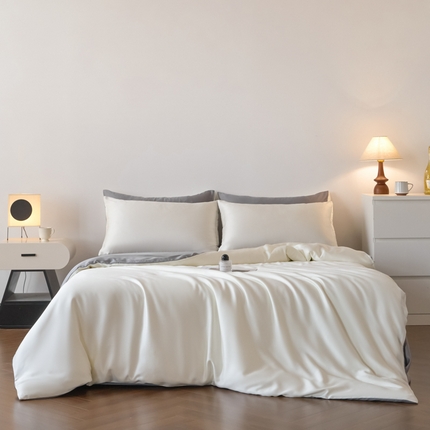 91家纺网 家纺一手货源 找家纺 （总）利欧 2025新款双拼水洗天丝四件套