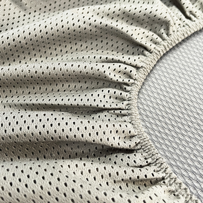 91家纺网 家纺一手货源 找家纺 航途席业 2025新款凉席三明治刺绣可水洗碳光冰丝席宽包边艾香系列 艾草刺绣藤席千鸟格床笠款灰色