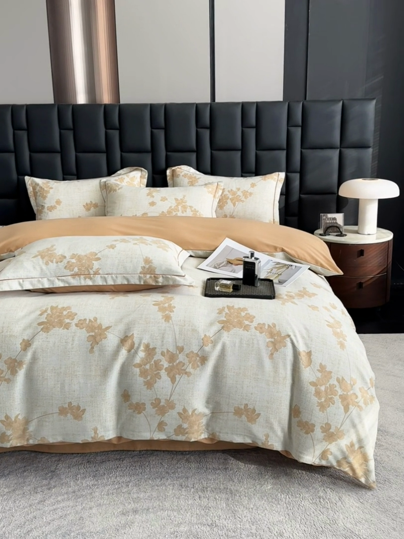 91家纺网 家纺一手货源 找家纺 海洋家纺 2026新款全棉磨毛四件套 巴黎春天