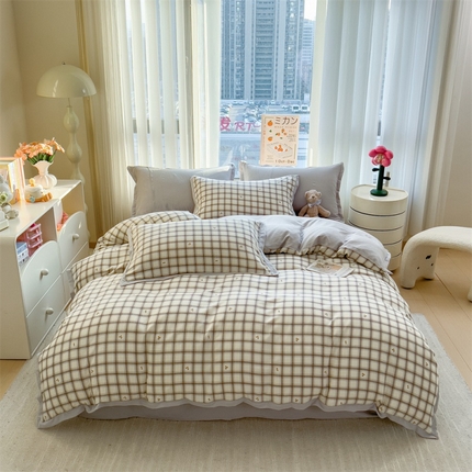 91家纺网 家纺一手货源 找家纺 （总）五月家纺 2025新款四层纱印花四件套