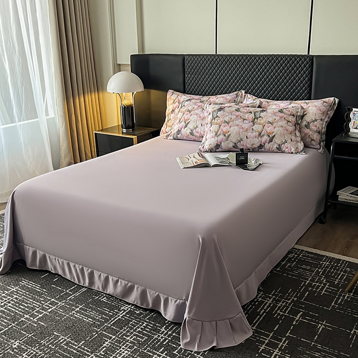 91家纺网 家纺一手货源 找家纺 仟网汇 2025新款棉代尔轻奢系列四件套 花弄影