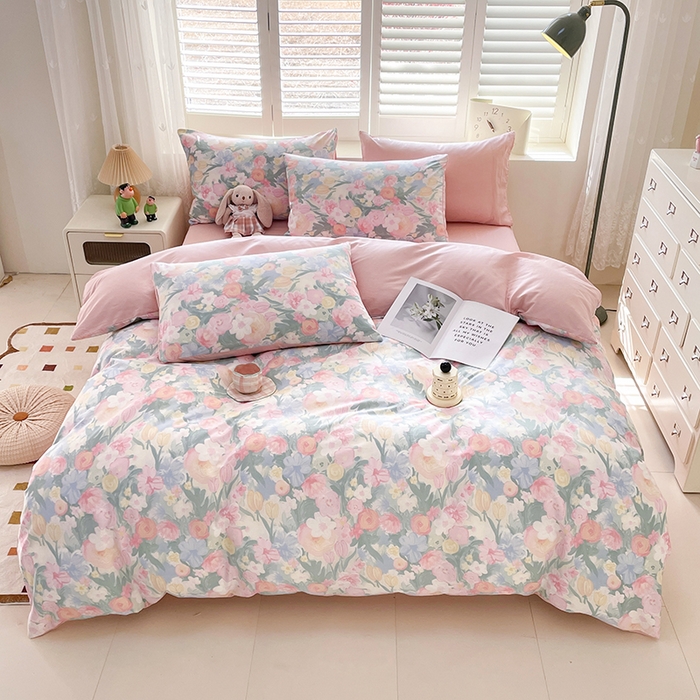 91家纺网 家纺一手货源 找家纺 宜家坊 2025新款全棉13070单床单床笠纯棉单品枕套床笠床单（有预缩尺寸 售后无忧 免费提供买家秀） 郁金花开