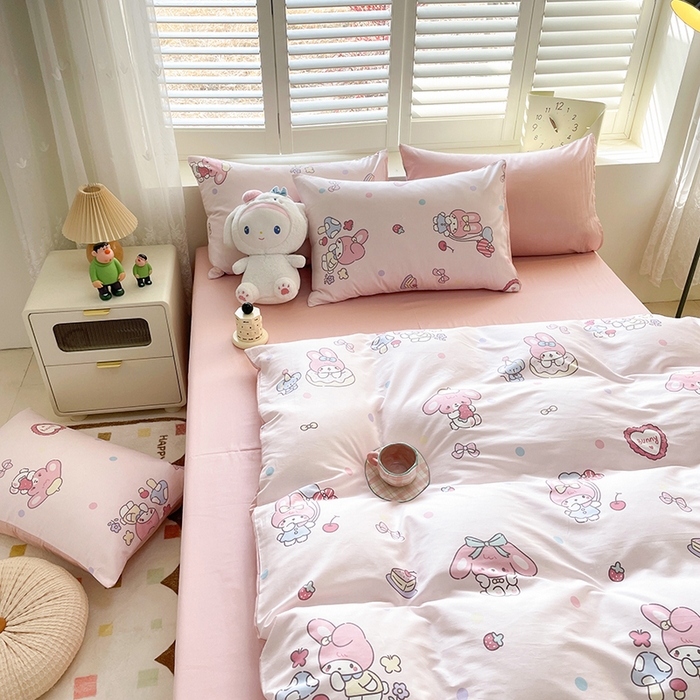 91家纺网 家纺一手货源 找家纺 宜家坊 2025全棉13070单被套印花小清新卡通碎花纯棉单品被套枕套（有预缩售后无忧 免费提供买家秀） 美乐乐蒂