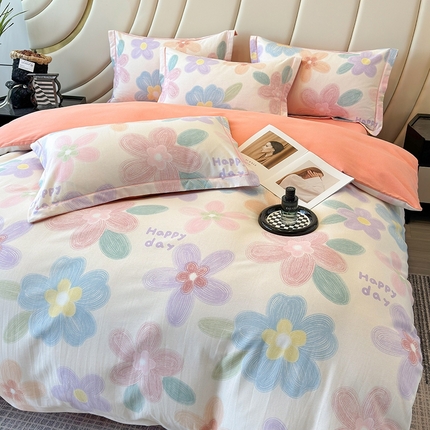 海洋家纺 2025新款全棉磨毛四件套 洛城时光