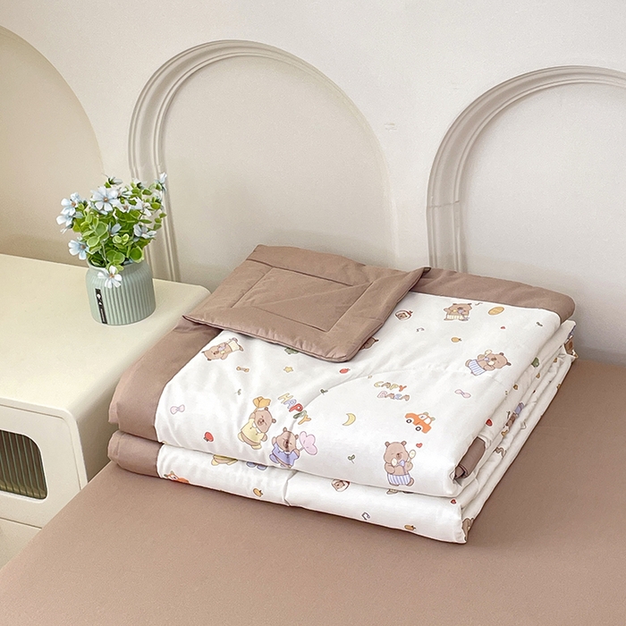 91家纺网 家纺一手货源 找家纺 丫丫2025新款里外全棉棉花夏被风格2 卡皮吧啦