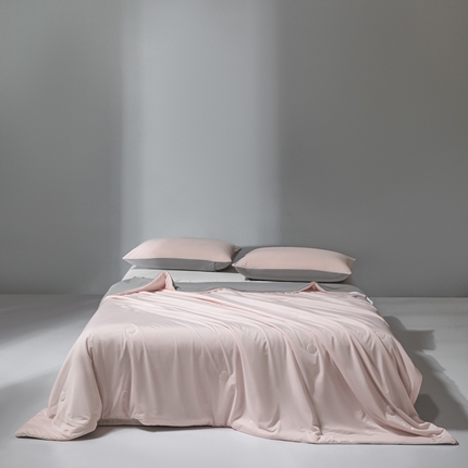 梦恬佳 2025新款高克重140g凉感丝冰丝仿锦氨夏凉被被子被芯 旷野-粉拼灰