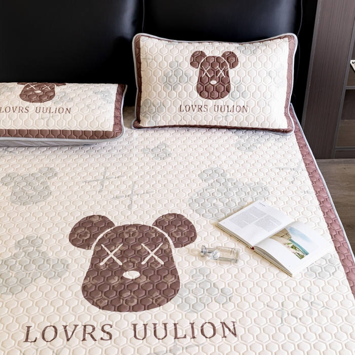 91家纺网 家纺一手货源 找家纺 摩卡（乐趣） 2025新品乳胶凉席 熊头咖