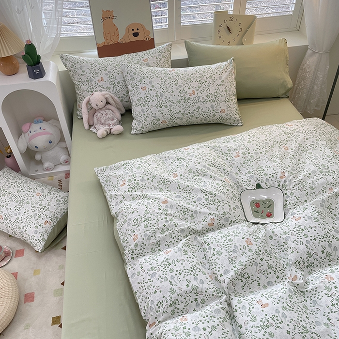 91家纺网 家纺一手货源 找家纺 宜家坊 2025新款全棉13070单床单床笠纯棉单品枕套床笠床单（有预缩尺寸 售后无忧 免费提供买家秀） 松鼠小鹿