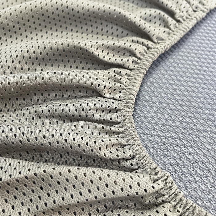 91家纺网 家纺一手货源 找家纺 航途席业 2025新款凉席三明治刺绣可水洗碳光冰丝席宽包边艾香系列 艾草刺绣藤席千鸟格床笠款蓝色