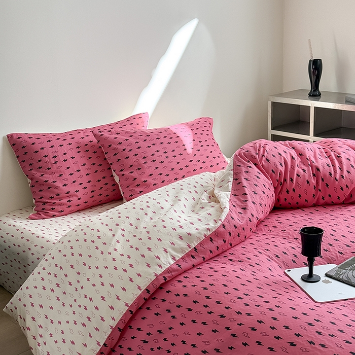 91家纺网 家纺一手货源 找家纺 窝米 2025新品简约时尚双层纱系列四件套 APT