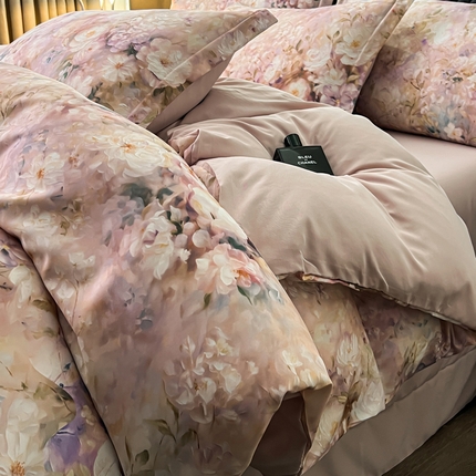 91家纺网 家纺一手货源 找家纺 仟网汇 2025新款棉代尔轻奢系列四件套 梅芙