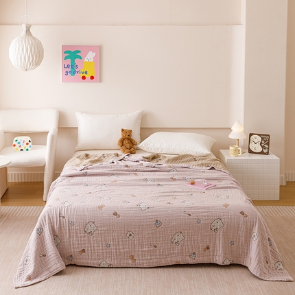 91家纺网 家纺一手货源 找家纺 （总）麻依 2025新款四层全棉纱布毯盖毯毛巾被子被芯