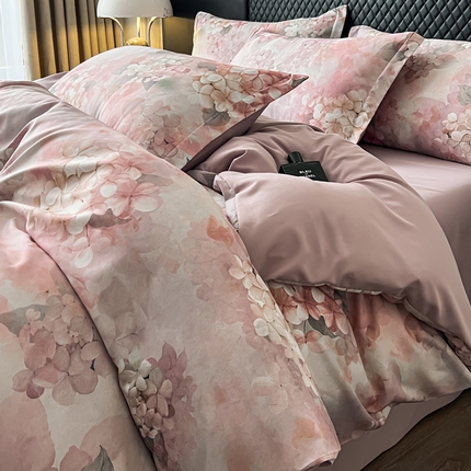 91家纺网 家纺一手货源 找家纺 仟网汇 2025新款棉代尔轻奢系列四件套 温迪