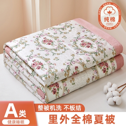 91家纺网 家纺一手货源 找家纺 （总）黛妮雅 2025新款全棉印花棉花被纯棉单件夏被夏凉被空调被 夏被四件套