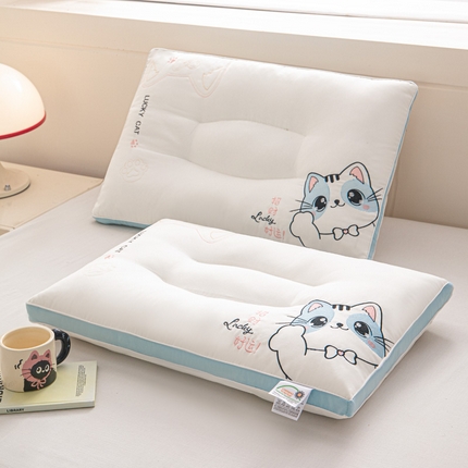 91家纺网 家纺一手货源 找家纺 轩琪家纺 2025新款枕芯枕头 猫蓝700克