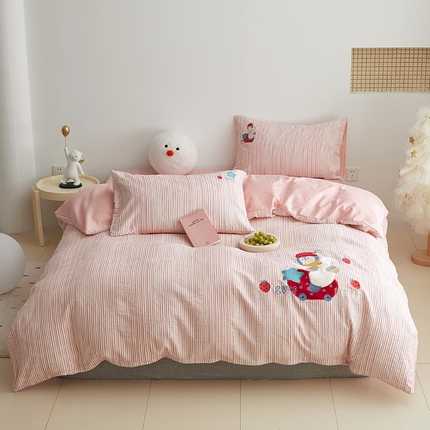 怡家居 2025新款色织大提花贴布绣四件套 小红帽