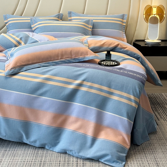 91家纺网 家纺一手货源 找家纺 海洋家纺 2026新款全棉磨毛四件套 柏拉图