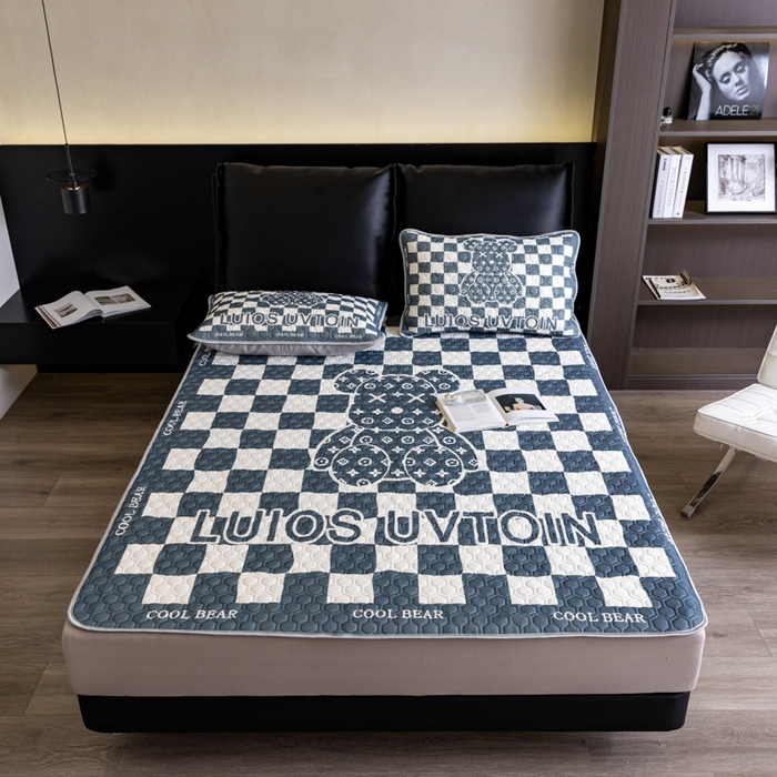 91家纺网 家纺一手货源 找家纺 摩卡（乐趣） 2025新品乳胶凉席 棋盘格公仔