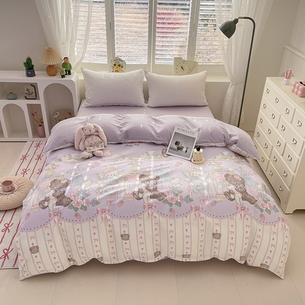 91家纺网 家纺一手货源 找家纺 （总）宜家坊 2025全棉13070单被套印花小清新卡通碎花纯棉单品被套枕套（有预缩售后无忧 免费提供买家秀）