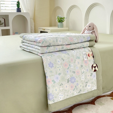 丫丫2025新款里外全棉棉花夏被风格2 绿意盎然