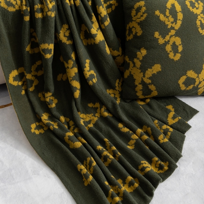 91家纺网 家纺一手货源 找家纺 （总）肖恩毯业 2025新款鹿毛绒针织毯蝴蝶结北欧毛毯复古沙发毯休闲毯子