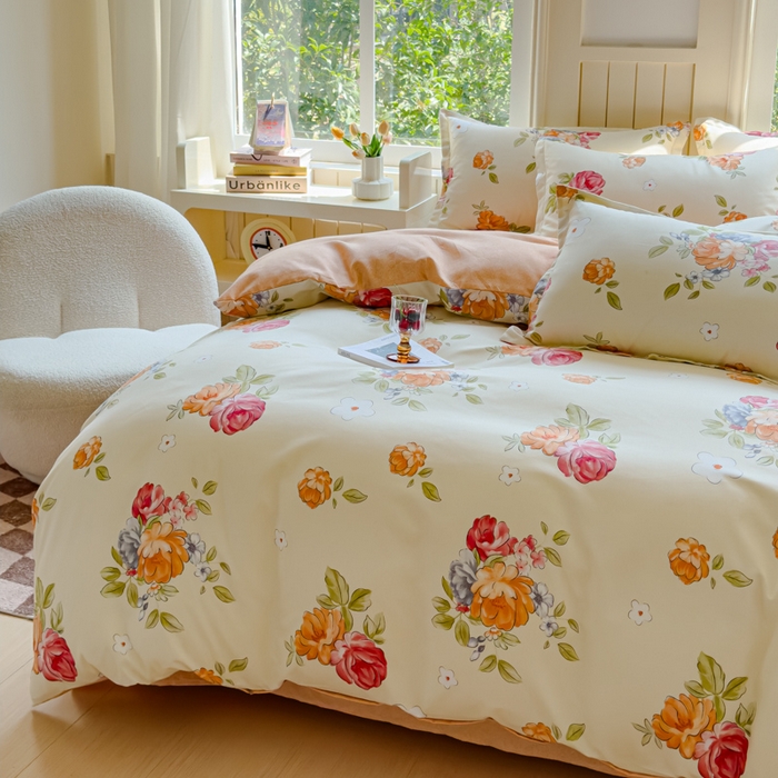 91家纺网 家纺一手货源 找家纺 （总）佑佳家纺 2024新款140克磨毛印花植物羊绒单被套磨毛四件套