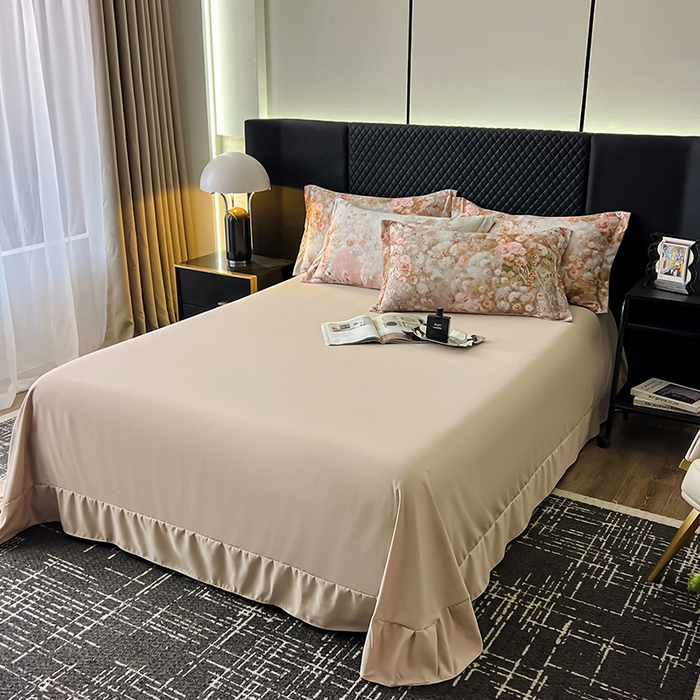 91家纺网 家纺一手货源 找家纺 仟网汇 2025新款棉代尔轻奢系列四件套 南茜