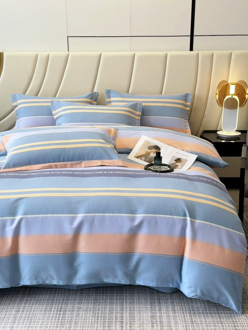 91家纺网 家纺一手货源 找家纺 海洋家纺 2026新款全棉磨毛四件套 柏拉图