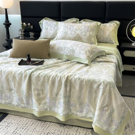 91家纺网 家纺一手货源 找家纺 （总）朵希曼 2025春夏新款50S镂空天丝夏被夏凉被空调被夏被四件套