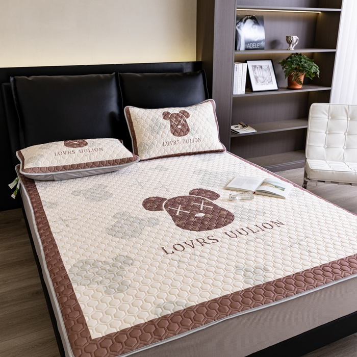 91家纺网 家纺一手货源 找家纺 摩卡（乐趣） 2025新品乳胶凉席 熊头咖