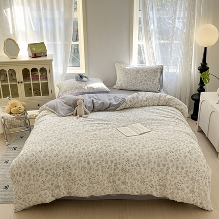 悦织湾家纺 2025新款A类针织双层纱四件套轻奢时尚床上用品三四件套直播电商热销款 瑞莎