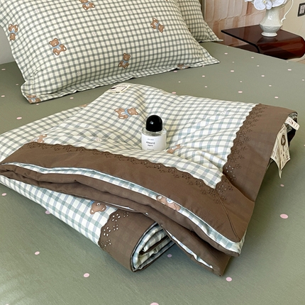 91家纺网 家纺一手货源 找家纺 帕拉美拉 2025新款全棉法式风玉米夏被春秋被玉米被三件套四件套 小熊之家