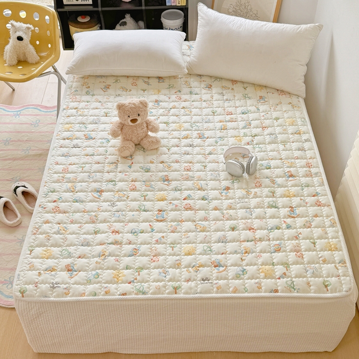 91家纺网 家纺一手货源 找家纺 澳萝拉 2025新款纯棉双层纱印花软床垫床褥 玩具屋