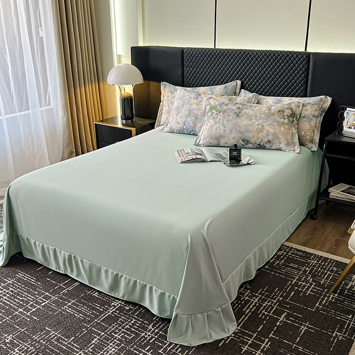 91家纺网 家纺一手货源 找家纺 仟网汇 2025新款棉代尔轻奢系列四件套 花期如梦