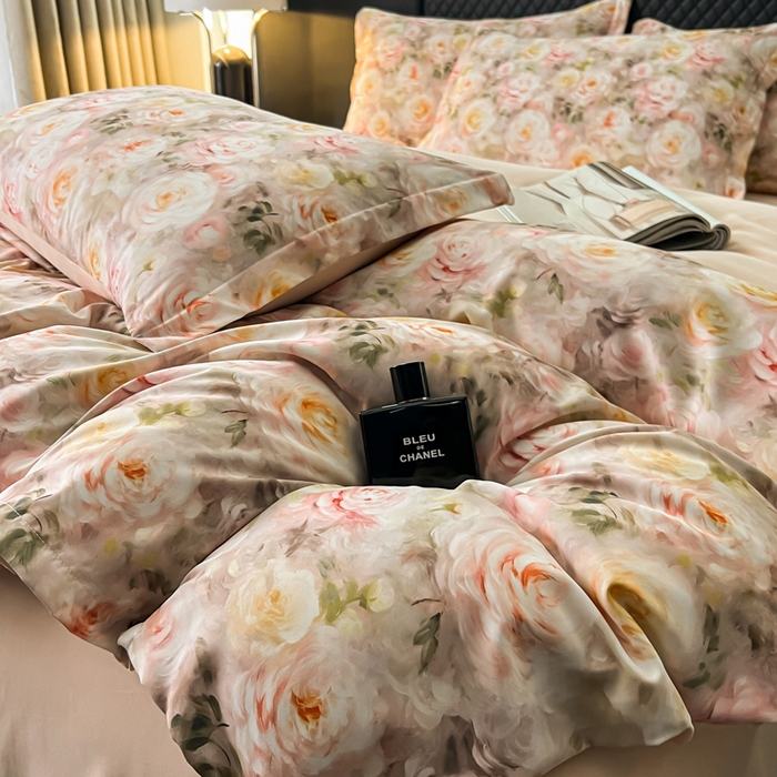 91家纺网 家纺一手货源 找家纺 仟网汇 2025新款棉代尔轻奢系列四件套 凯莉