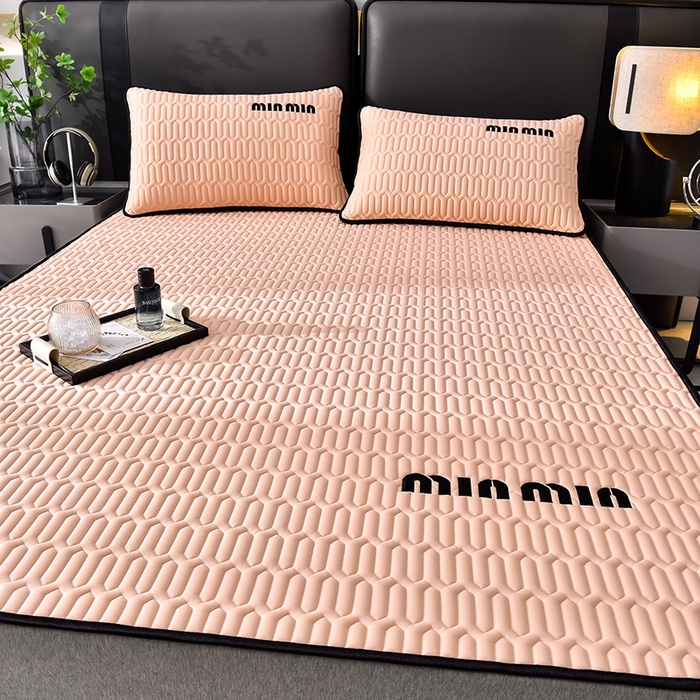 91家纺网 家纺一手货源 找家纺 炫拼家纺 2025新款平铺款乳胶凉席-minmin minmin香妃粉