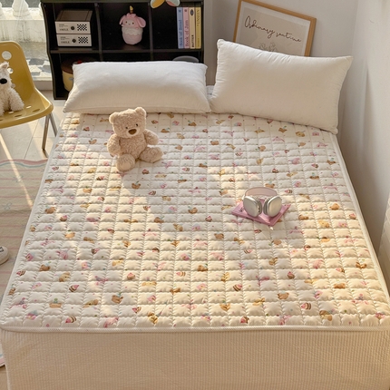 澳萝拉 2025新款纯棉双层纱印花软床垫床褥 欢乐时光