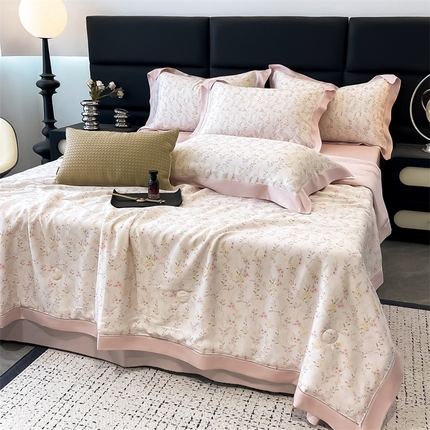 91家纺网 家纺一手货源 找家纺 （总）朵希曼 2025春夏新款50S镂空天丝夏被夏凉被空调被夏被四件套