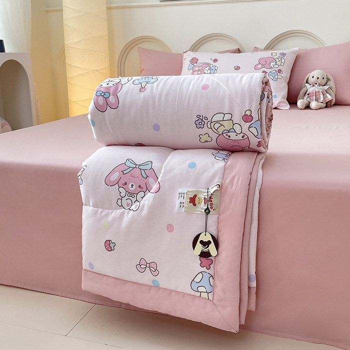 91家纺网 家纺一手货源 找家纺 丫丫2025新款里外全棉棉花夏被风格2 美乐乐蒂