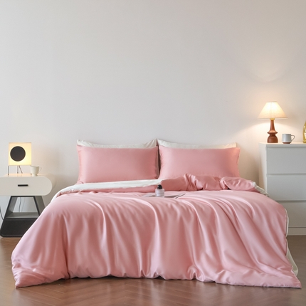 91家纺网 家纺一手货源 找家纺 （总）利欧 2025新款双拼水洗天丝四件套