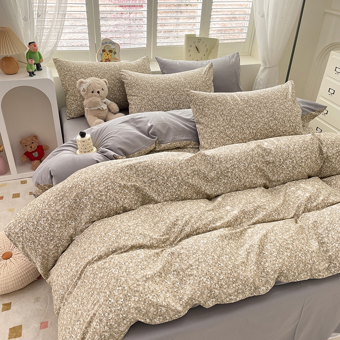 91家纺网 家纺一手货源 找家纺 宜家坊 2025全棉13070单被套印花小清新卡通碎花纯棉单品被套枕套（有预缩售后无忧 免费提供买家秀） 柳兰霞草